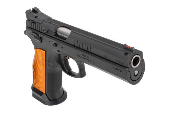 CZ75 Tactical Sport Orange 40 S and W Pistol features adjustable sights